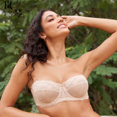 Half Cup Strapless Bra for Big Boobs | Minimizing Design with Secure Silicone Trim